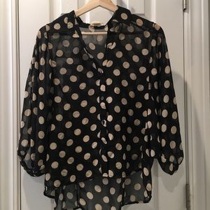Sans Souci Sheer Polka Dot Blouse